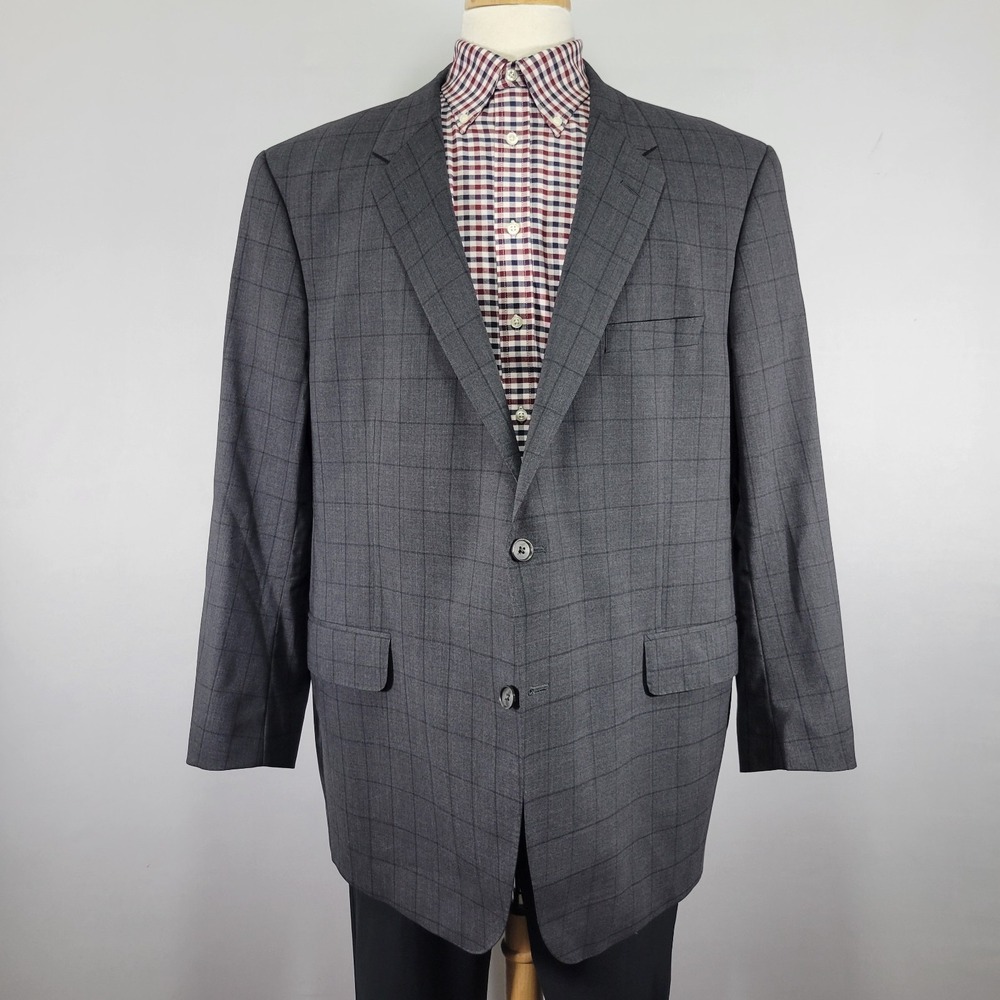 Avant Synergy Coppley Men's Sport Coat Blazer Two Button Charcoal Windowpane 45R